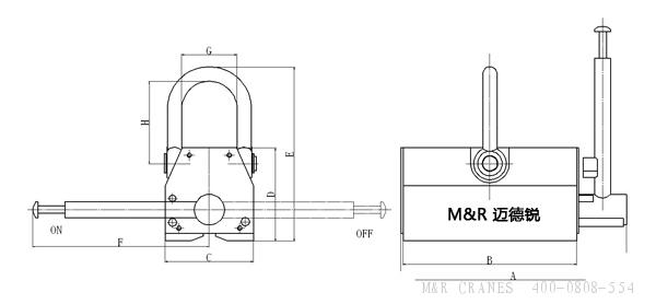 迈德锐永磁起重器吸盘外形图